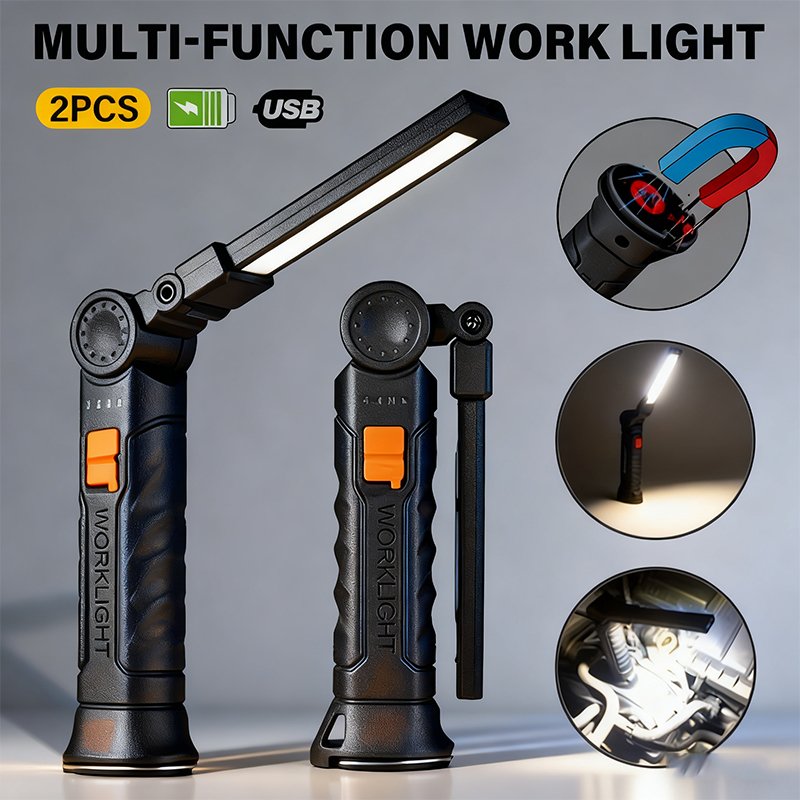 Outdoor Adventures - Draagbare COB LED-zaklamp USB oplaadbare werklamp