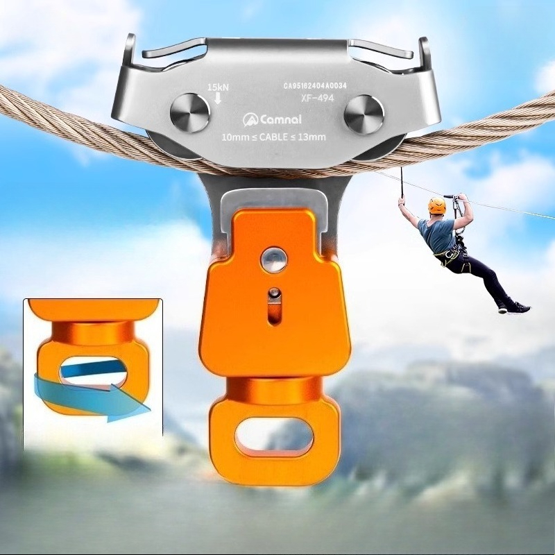 Outdoor Adventure Zipline - Buitensteekbare stalen kabelzipline katrol, jungle vliegavontuur,