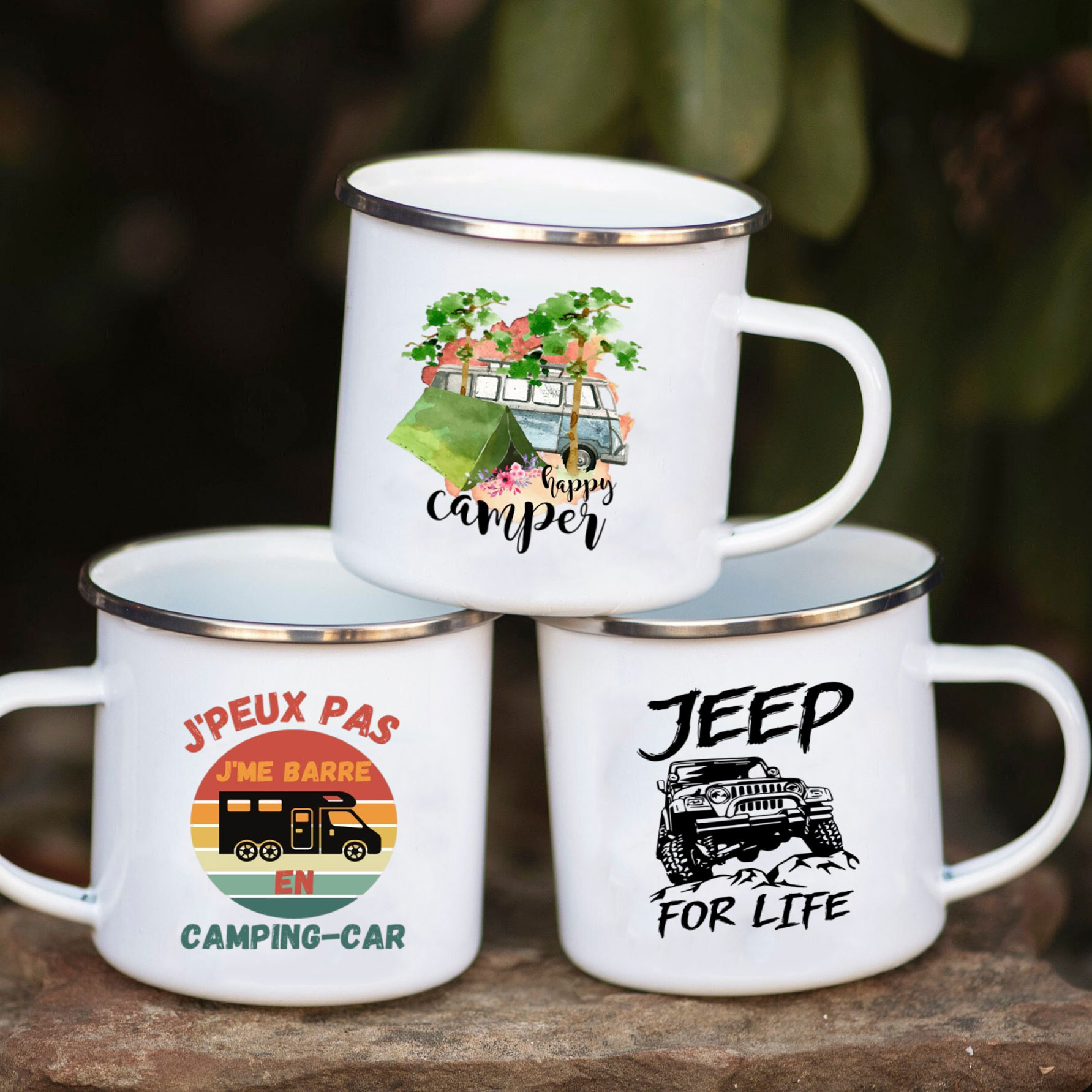Outdoor Adventure Festival - Campingauto Emaille Mok Avontuur Samen Beker