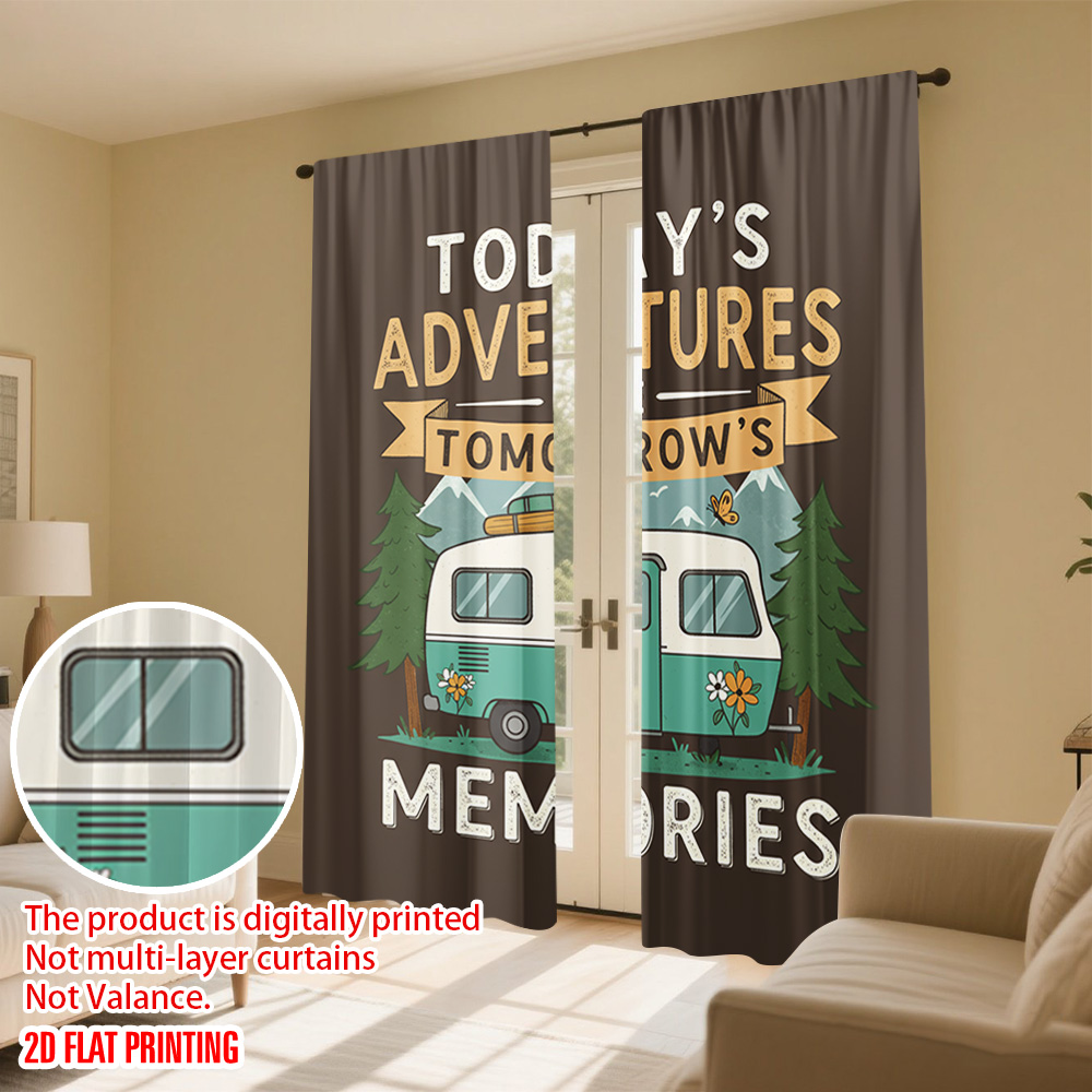 2 stuks 2D plat bedrukt gordij - Outdoor Adventure Festival recensie en prijs